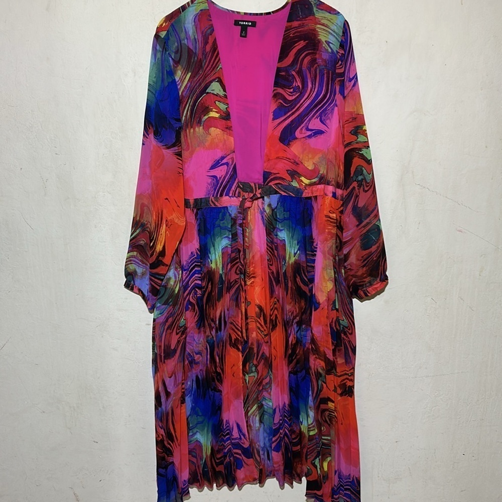 Torrid Chiffon Long Sleeve Kimono Size 2X - Picture 5 of 8
